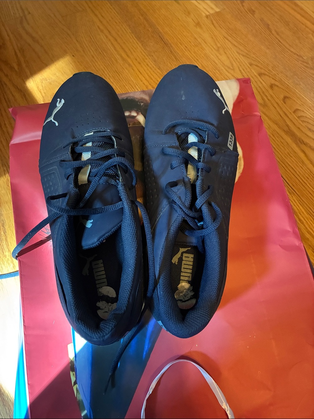 Puma Men’s Dark Blue Athletic Sneakers with White Logos